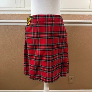 Sport Kilt Stuart Royal Women’s Red Wrap Around Sports Kilt Skirt Tartan Sz M